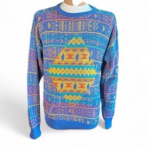 Vintage 90’s Gianfranco Ruffini Abstract Patterned Pastel Colored Sweater